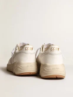 Best Running Sole feminino em tela e napa branca MULHER Running Sole