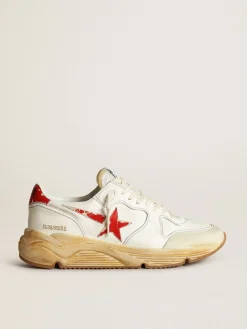 Fashion Running Sole masculino com estrela e talão de couro com estampa vermelha Running Sole