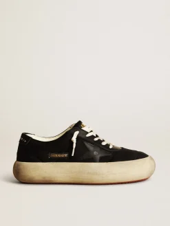 Outlet Sapato Space-Star de náilon preto com estrela e talão de couro preto MULHER Space-Star