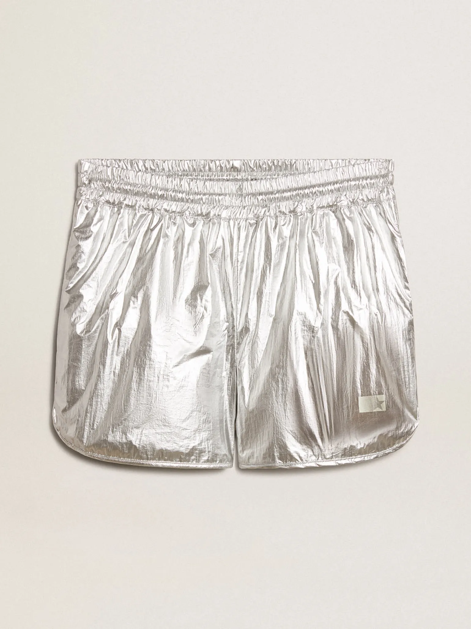 Discount Short de corrida masculino de tecido prateado Jeans e calças
