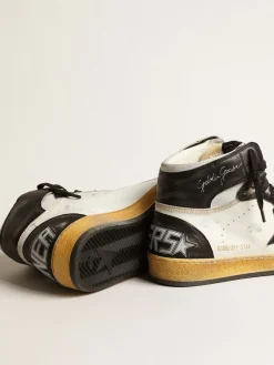 Cheap Sky-Star de napa branca com estrela de couro preto Sky-Star