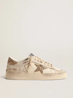 Discount Stardan de napa cor cru com estrela e talão de glitter dourado MULHER Beachwear|Stardan