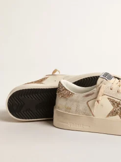 Discount Stardan de napa cor cru com estrela e talão de glitter dourado MULHER Beachwear|Stardan
