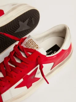 Best Sale Stardan feminino de couro branco e vermelho MULHER Stardan