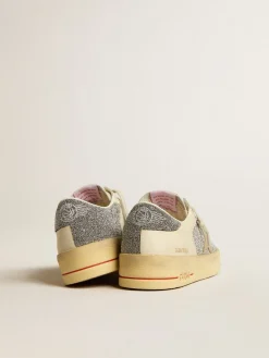 Flash Sale Stardan Feminino de suede com estrela cor de areia e inserções de cristais prateados MULHER Stardan