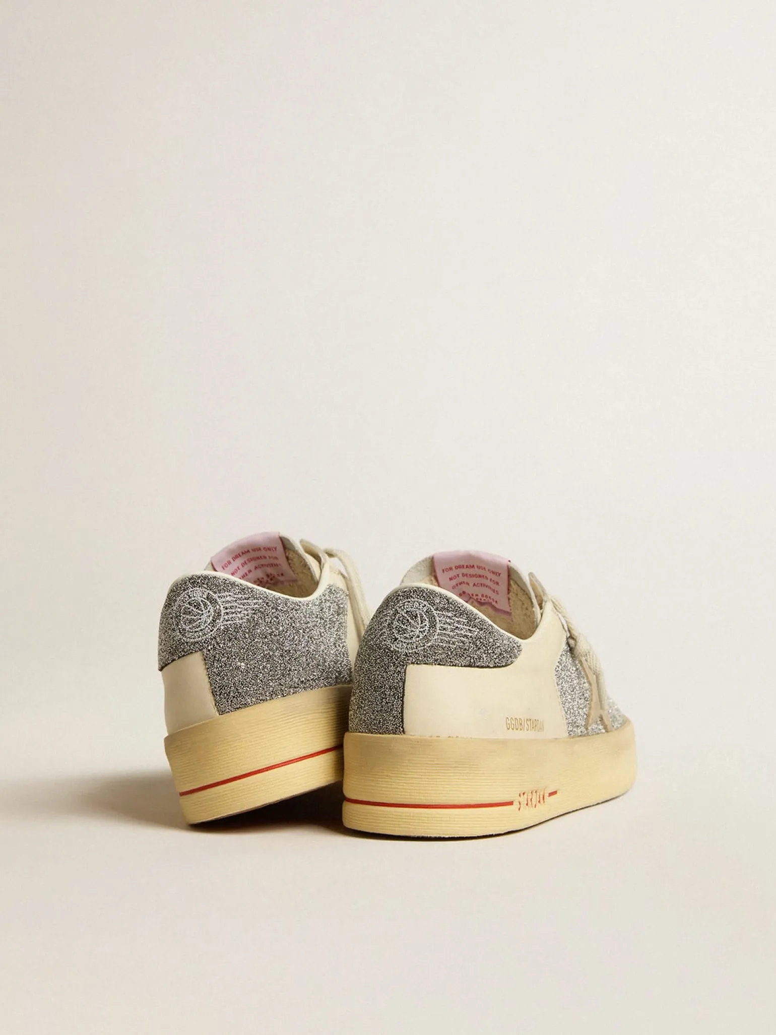 Flash Sale Stardan Feminino de suede com estrela cor de areia e inserções de cristais prateados MULHER Stardan