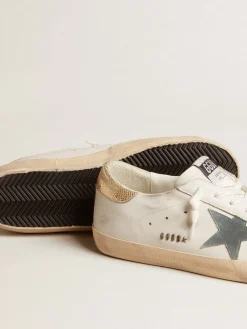 Best Sale Super-Star com estrela de suede e talão de couro estampa de píton platinado Super-Star