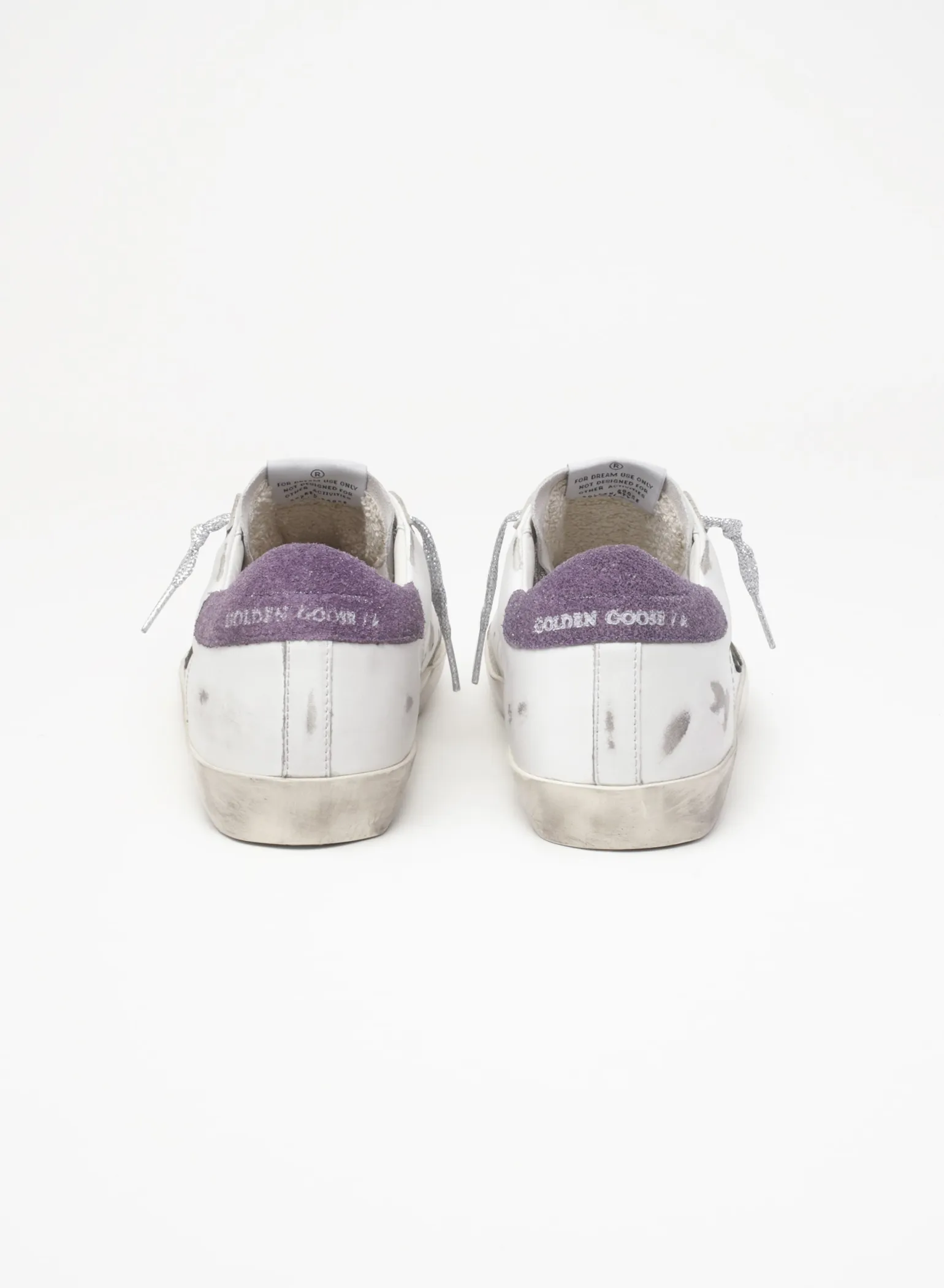 Sale Super-Star com estrela de suede com estampa de píton verde e talão roxo MULHER Super-Star