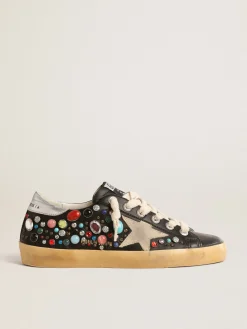 Clearance Super-Star com tachas coloridas e estrela de suede bege MULHER Super-Star