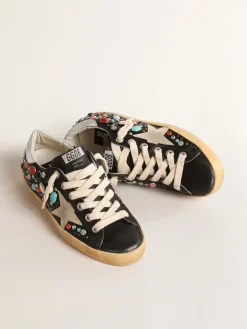 Clearance Super-Star com tachas coloridas e estrela de suede bege MULHER Super-Star