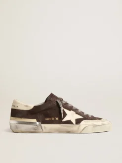 Cheap Super-Star de suede cinza com estrela e talão de napa cor cru Super-Star