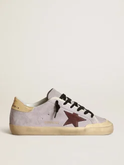 Clearance Super-Star de suede lilás com estrela marrom e talão dourado MULHER Super-Star