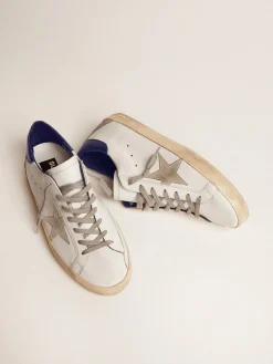 Online Super-Star feminino com estrela de suede e talão azul MULHER Super-Star