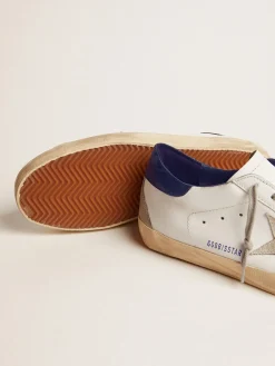 Online Super-Star feminino com estrela de suede e talão azul MULHER Super-Star