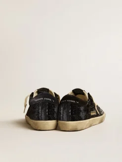 Shop Super-Star Feminino de veludo e suede pretos com estrela de suede preto MULHER Super-Star