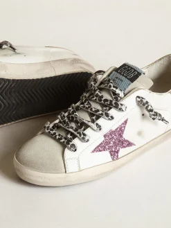Cheap Super-Star feminino glitter e talão dourado MULHER Super-Star