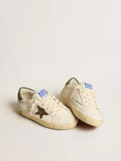 Clearance Super-Star Junior de napa com estrela de suede e talão verde Meninos pequenos (1-3 anos)