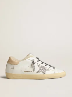 Cheap Super-Star LTD com forro de shearling e estrela de glitter prateado MULHER Super-Star