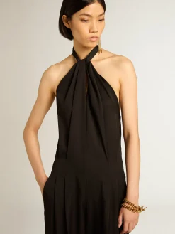 Best Sale Terno vestido de gabardine de lã preta MULHER Vestidos e macacões
