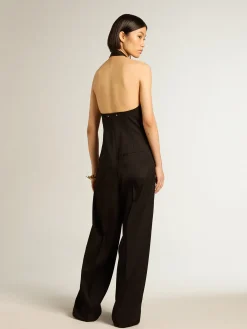Best Sale Terno vestido de gabardine de lã preta MULHER Vestidos e macacões