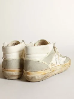 Best Sale Tênis Mid Star feminino com inserções de suede cinza-gelo e estrela de couro branco MULHER Mid Star
