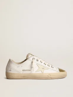 Clearance Tênis V-Star com estrela de couro e forro de shearling bege MULHER V-Star