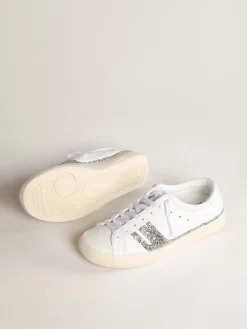 Online Tênis Yatay Model 1B sustentável com cabedal branco realizado em material biobaseado e Y de glitter prateado reciclado MULHER Sustentável|Sustentável