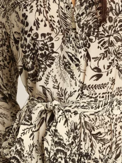 Online Vestido branco com estampa toile de jouy preta MULHER Vestidos e macacões