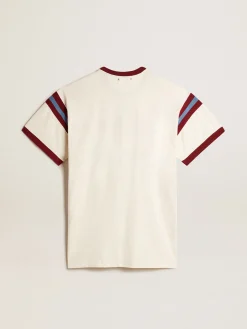 Shop Vestido branco feminina com escrita bordô na frente MULHER Camisetas