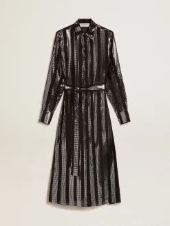 Fashion Vestido chemise preto com aplicações metálicas MULHER Vestidos e macacões