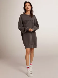 Flash Sale Vestido moletom feminino com logo cinza MULHER Vestidos e macacões