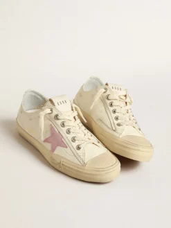 Flash Sale V-Star de napa bege com estrela de suede cor rosa antigo MULHER V-Star