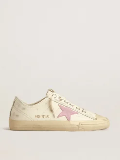 Flash Sale V-Star de napa bege com estrela de suede cor rosa antigo MULHER V-Star
