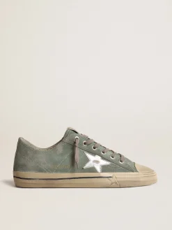 Shop V-Star de suede verde militar com estrela de couro metálico V-Star