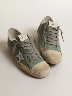 Shop V-Star de suede verde militar com estrela de couro metálico V-Star