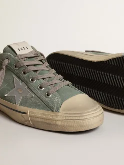 Shop V-Star de suede verde militar com estrela de couro metálico V-Star