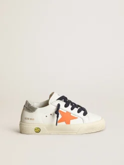 Sale Young May com estrela de couro laranja fluorescente e talão perfurado Meninas (4-10 anos)|Meninos (4-10 anos)