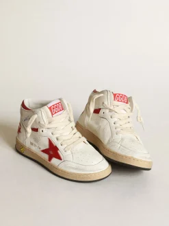 Outlet Young Sky-Star de napa branca com estrela e talão vermelhos Meninas (4-10 anos)|Meninos (4-10 anos)